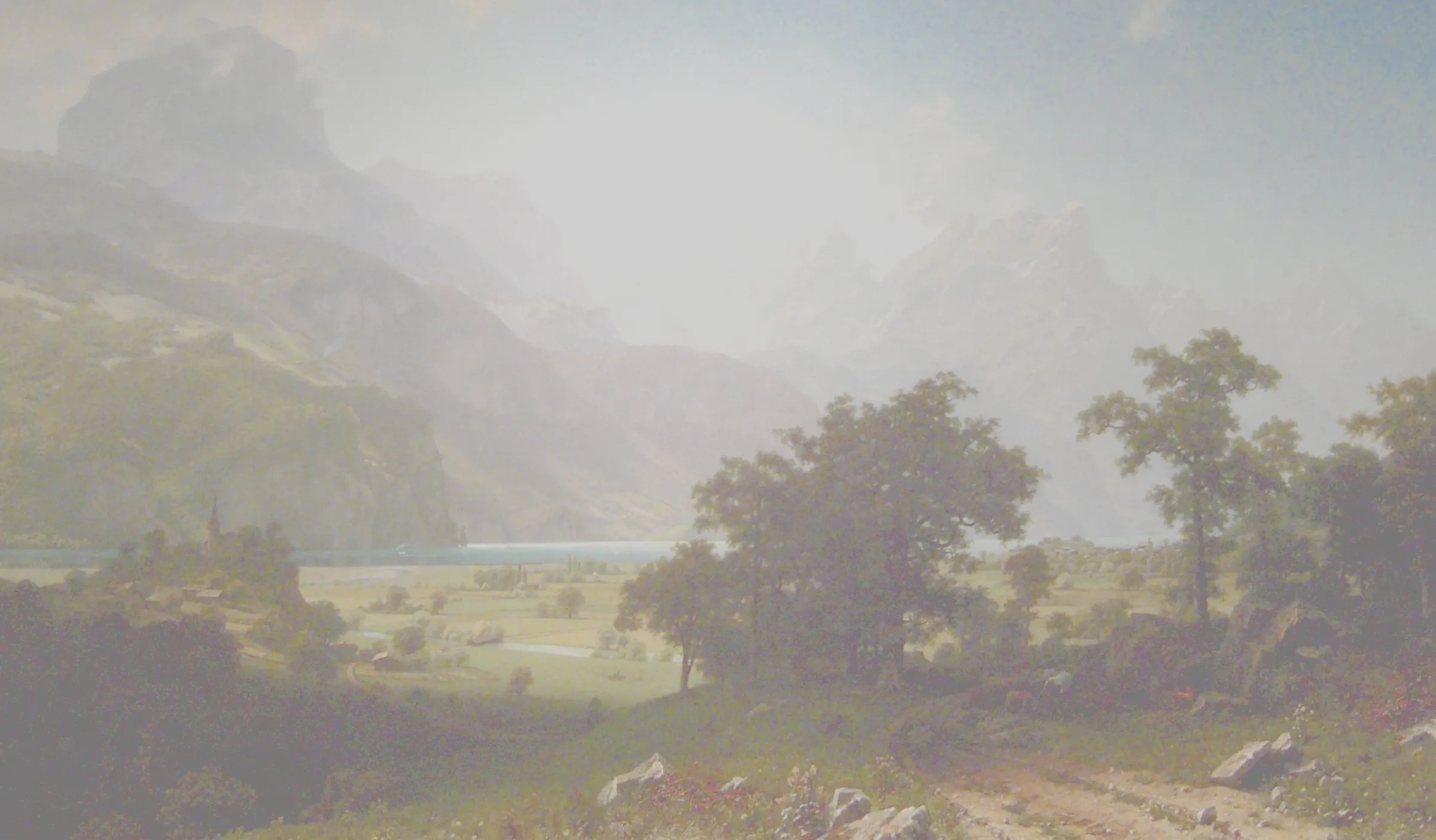 Klassisches Landschaftsgemälde des Vierwaldstättersees.